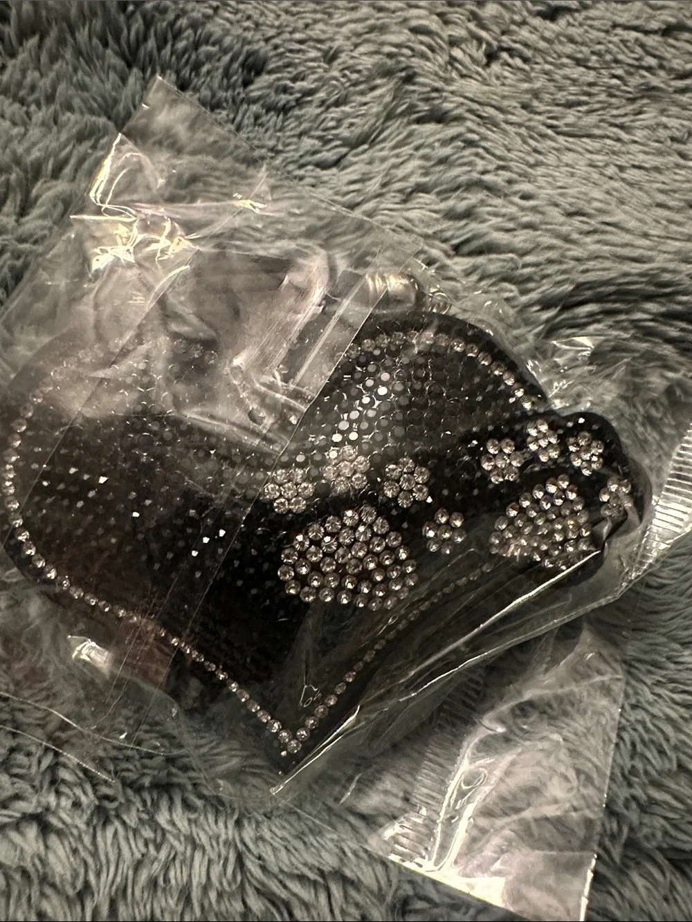 Black Rhinestone Paw Clutch Bag - Elegant Women's Accessory